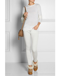 Белый свободный свитер от Equipment