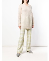 Белый свободный свитер от Joseph