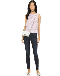 Белый стеганый клатч от Rebecca Minkoff