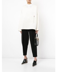 Женский белый стеганый свитер с круглым вырезом от Nehera