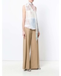 Белый топ без рукавов с принтом от Chloé