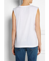 Белый топ без рукавов с принтом от Ksubi