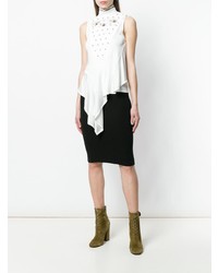 Белый топ без рукавов с украшением от Chloé