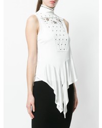 Белый топ без рукавов с украшением от Chloé