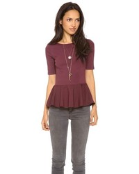 Белый топ с баской от Three Dots