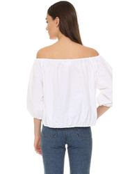 Белый топ с открытыми плечами от MARQUES ALMEIDA