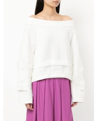 Белый топ с открытыми плечами от Aula