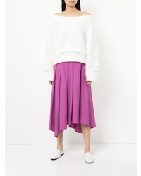 Белый топ с открытыми плечами от Aula