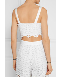 Белый укороченный топ крючком от Miguelina