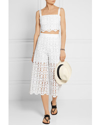 Белый укороченный топ крючком от Miguelina