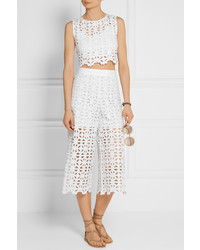 Белый укороченный топ крючком от Miguelina