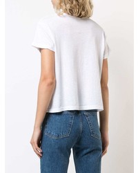 Белый укороченный топ с принтом от RE/DONE