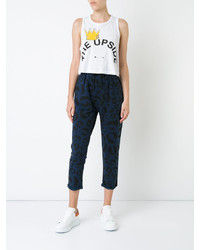 Белый укороченный топ с принтом от The Upside