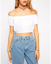 Белый укороченный топ от Asos