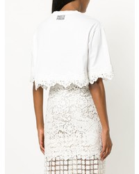 Белый укороченный топ от Fausto Puglisi