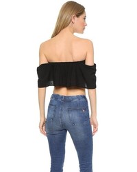 Белый укороченный топ