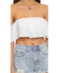 Белый укороченный топ