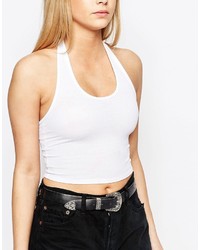 Белый укороченный топ от Boohoo