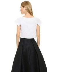 Белый укороченный топ от Monique Lhuillier