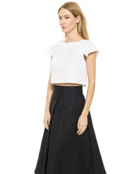 Белый укороченный топ от Monique Lhuillier