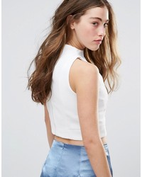 Белый укороченный топ от Glamorous