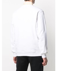 Мужской белый флисовый свитшот с принтом от Moschino