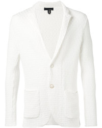 Мужской белый хлопковый пиджак с рельефным рисунком от Lardini
