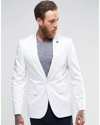 Мужской белый хлопковый пиджак от Asos