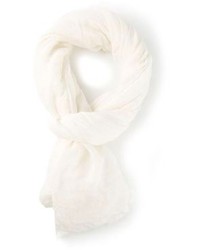Женский белый хлопковый шарф от Rick Owens