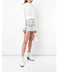 Женский белый худи в сеточку от Amiri