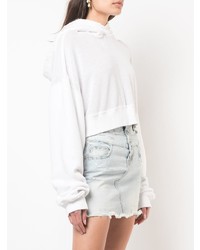 Женский белый худи в сеточку от Amiri