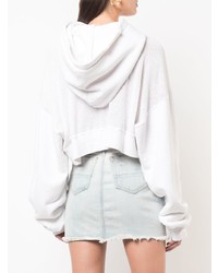 Женский белый худи в сеточку от Amiri