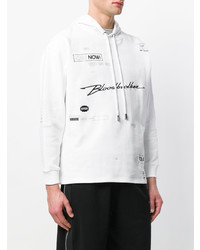 Мужской белый худи с вышивкой от Blood Brother