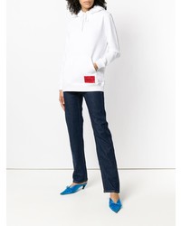 Женский белый худи с принтом от Calvin Klein Jeans