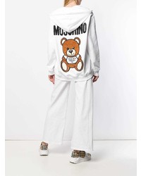 Женский белый худи с принтом от Moschino