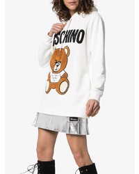 Женский белый худи с принтом от Moschino