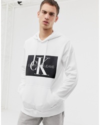Мужской белый худи с принтом от Calvin Klein Jeans