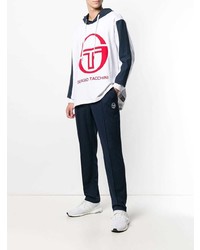 Мужской белый худи с принтом от Sergio Tacchini