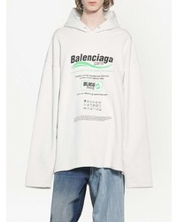 Мужской белый худи с принтом от Balenciaga