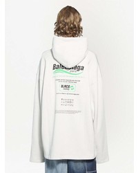 Мужской белый худи с принтом от Balenciaga