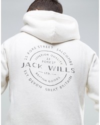 Мужской белый худи с принтом от Jack Wills