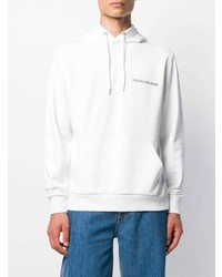 Мужской белый худи с принтом от Calvin Klein Jeans