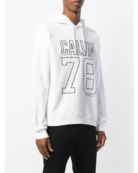 Мужской белый худи с принтом от Calvin Klein Jeans