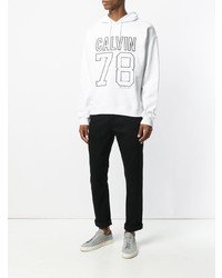 Мужской белый худи с принтом от Calvin Klein Jeans