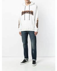 Мужской белый худи с принтом от Adaptation