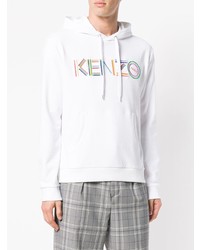 Мужской белый худи с принтом от Kenzo