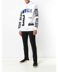 Мужской белый худи с принтом от MSGM