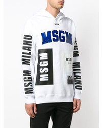 Мужской белый худи с принтом от MSGM