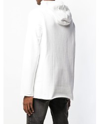 Мужской белый худи с принтом от Balmain