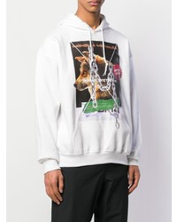 Мужской белый худи с принтом от Tigran Avetysian